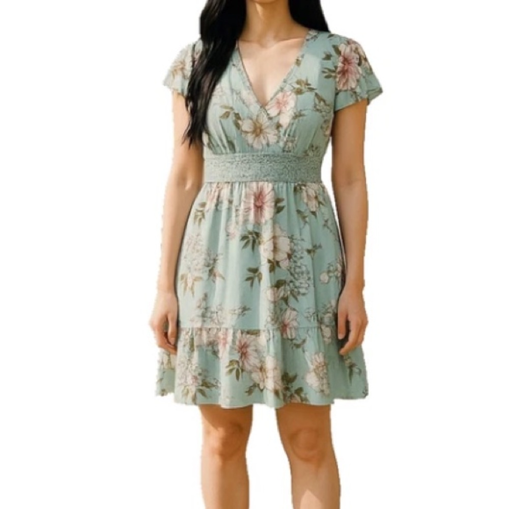 No boundaries juniors XXL floral v neck summer dress for girls